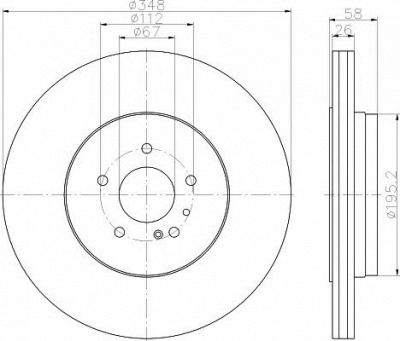 HELLA PAGID 8dd355116291 -  Тормозной диск